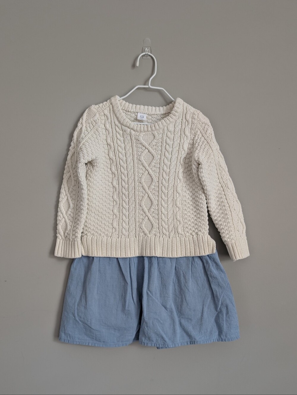 Gap Cable Knit Mixed Media Sweater Dress Size 4